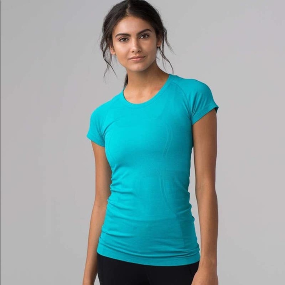 RARE Lululemon Swiftly Tech Short Sleeve Crew Shirt T-Shirt Bleacher Blue Teal